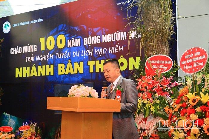 Giám đốc CTCP DL Cao Bằng Nguyễn Đức Thịnh phát biểu tại buổi lễ