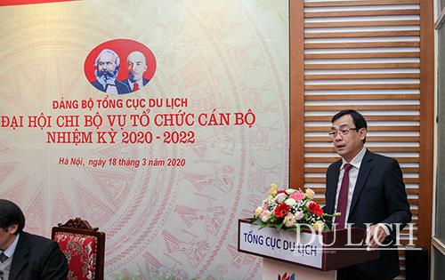 Bí thư Đảng ủy, Tổng cục trưởng TCDL Nguyễn Trùng Khánh phát biểu tại Đại hội
